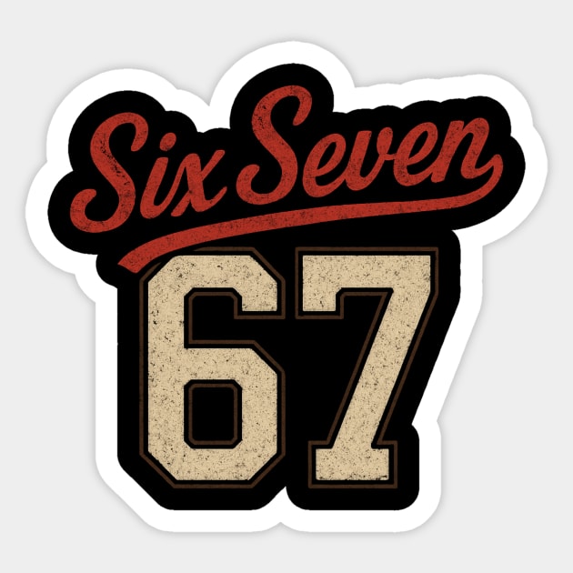 Number 67 Six Seven Baseball Jersey Style Team 67 Meme Sports Sticker by ArtistTee ⭐⭐⭐⭐⭐